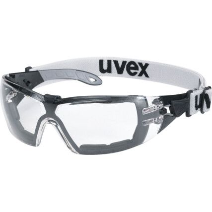 Pheos Guard, Safety Glasses, Clear Lens, Full-Frame, Black/Grey Frame, Anti-Fog/Impact-resistant/Scratch-resistant/UV-resistant