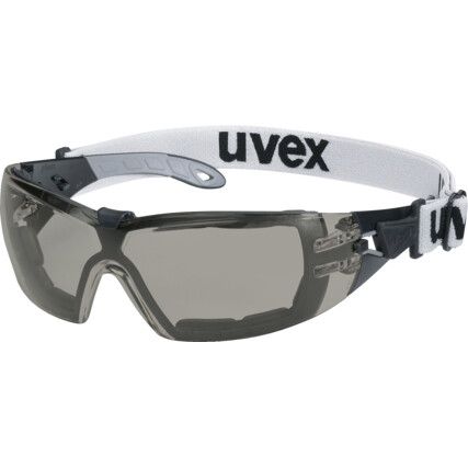 Pheos Guard, Safety Glasses, Grey Lens, Full-Frame, Black/Grey Frame, Anti-Fog/Impact-resistant/Scratch-resistant/Sun Glare/UV-resistant