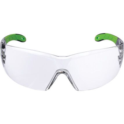 Pheos, Safety Glasses, Clear Lens, Frameless, Black/Green Frame, Anti-Fog/Impact-resistant/Scratch-resistant/UV-resistant