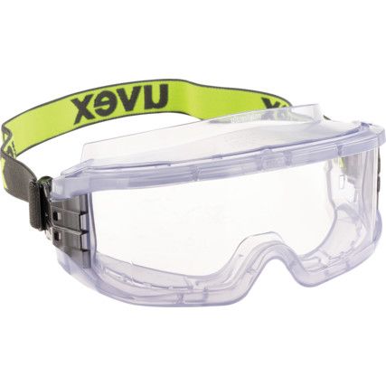 Ultravision, Safety Goggles, Polycarbonate, Clear Lens, Clear Frame, Indirect Ventilation, Impact-resistant/UV-resistant