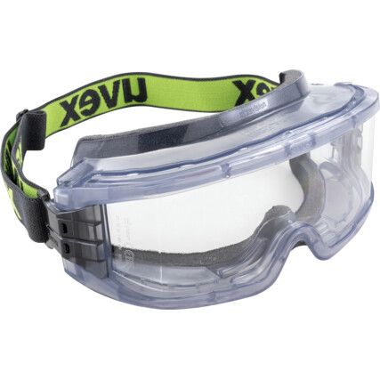 Ultra Vision, Safety Goggles, Polycarbonate, Clear Lens, Clear Frame, Sealed, Impact-resistant/UV-resistant