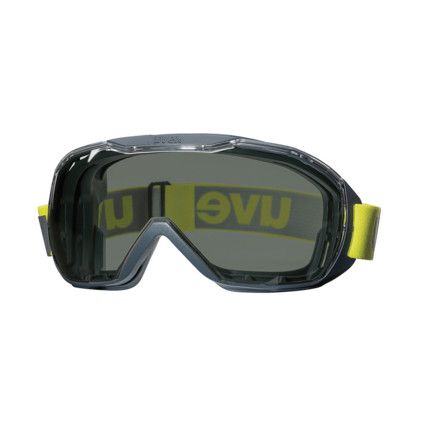 Megasonic, Safety Goggles, Polycarbonate, Grey Lens, Green/Grey Frame, Anti-Fog/Scratch-resistant/UV-resistant