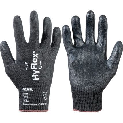 11-751 Hyflex Intercept Cold Resistant Gloves, Black, EN388: 2016, 4, X, 4, 3, C, Nitrile Palm, Fibreglass/HPPE/Nylon/Spandex, Size 9