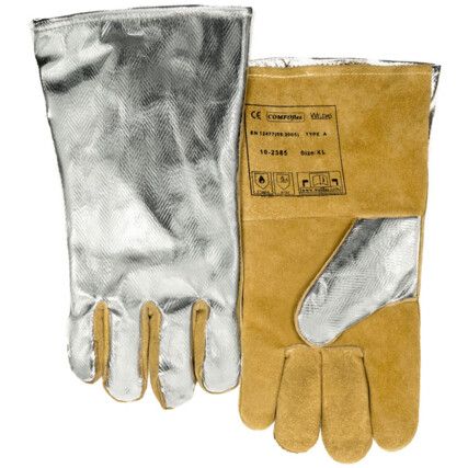 Comfoflex, Mechanical Hazard Gloves, Right Hand, Silver/Yellow, Aluminised/Kevlar/Leather, Size 10