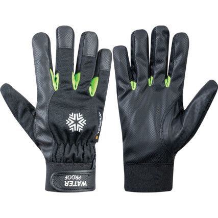 517 Tegera® Mechanical Hazard Gloves, Black/Green, Fleece/Polyester Liner, Synthetic Leather Coating, EN388: 2016, 1, 1, 2, 1, X, Size 10