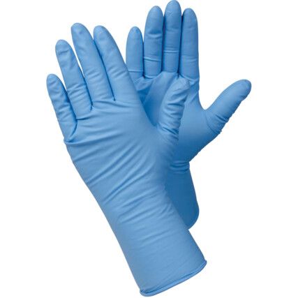 Tegera 846 Disposable Gloves, Blue, Nitrile, 7.5mil Thickness, Powder Free, Size 9, Pack of 50
