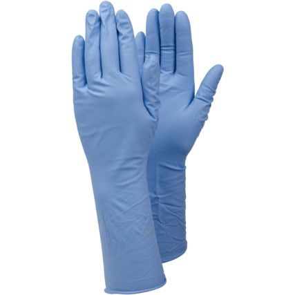 Tegera 846 Disposable Gloves, Blue, Nitrile, 7.5mil Thickness, Powder Free, Size 6, Pack of 50
