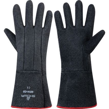 BST8814, Heat Resistant Gloves, Black, Cotton, Cotton Liner, Neoprene Coating, 260°C Max. Compatible Temperature, Size 10