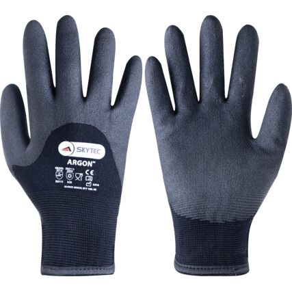 SKY08 Argon, Cold Resistant Gloves, Black, Nylon Liner, PVC Coating, Size 10