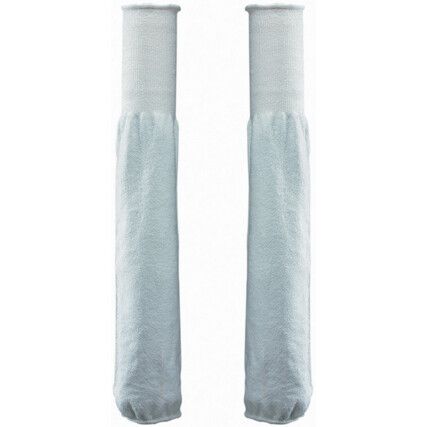 DS45, Cut Resistant Sleeves, White, Polyethylene (Dyneema), 450mm, EN388 4, 2, X, 4, Elasticated Cuff