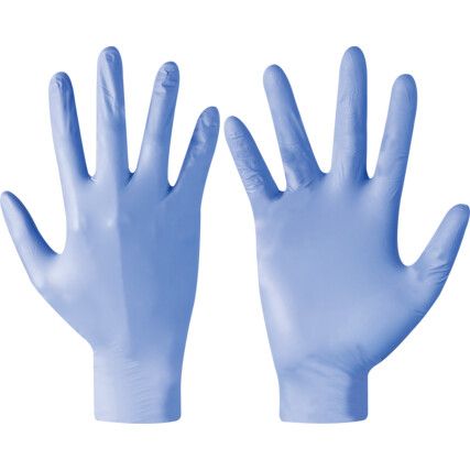 DexPure Disposable Gloves, Blue, Nitrile, 2.8mil Thickness, Powder Free, Size L, Pack of 200