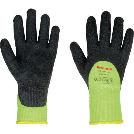 2232023 Up & Down I-Vis, Cold Resistant Gloves, Black/Yellow, Acrylic Liner, Latex Coating, Size 7