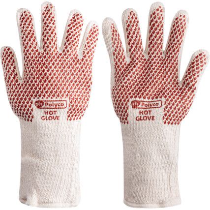 9011, Heat Resistant Gloves, Natural, Cotton, Cotton Liner, Nitrile Coating, 250°C Max. Compatible Temperature, Size 9