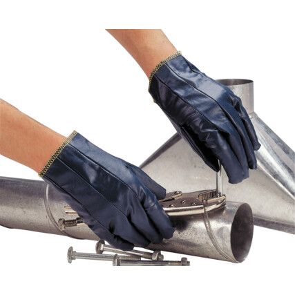 9803 Niflex Mechanical Hazard Gloves, Green, Interlock Cotton Liner, Nitrile Coating, EN388: 2003, 3, 1, 1, 1, Size 7.5
