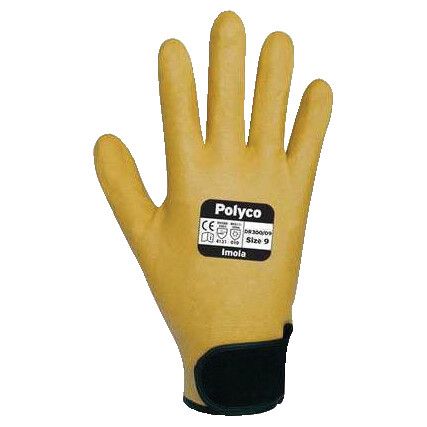 DR300 Imola, Cold Resistant Gloves, Yellow, Fleece Liner, Nitrile Coating, Size 10