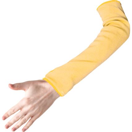 Cut Resistant Sleeve, Yellow, Kevlar®, 18", EN388 1, 3, X, 4