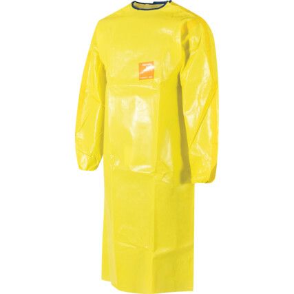 AlphaTec 3000, Apron with Sleeves, Reusable, Unisex, Yellow, Large