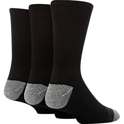 Classic Black Boot Socks Size 6-11 (Pack of 3 Pairs)