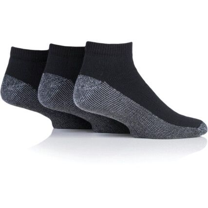Trainer Socks, Black/Grey, Cotton/Elastane/Polyester, Size 6-11