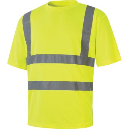 Hi-Vis T-Shirt, Large, Yellow, Polyester, EN20471