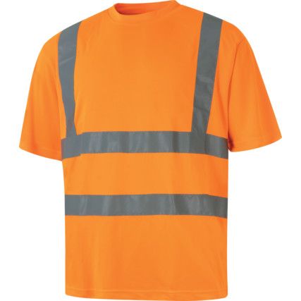 Hi-Vis T-Shirt, Small, Orange, Polyester, EN20471