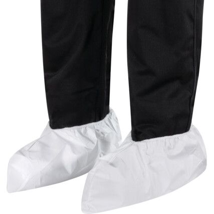 Microporous Overshoes, White, Elasticated Ankle, Pack of 100