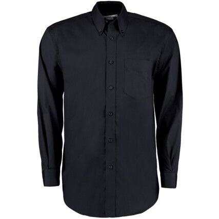 KK105 Men's 17in Long Sleeve Black Oxford Shirt
