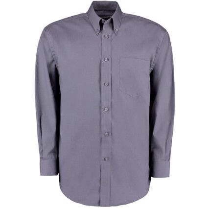KK105 Men's 15in Long Sleeve Charcoal Oxford Shirt