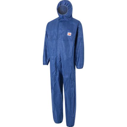 4515B, Chemical Protective Coveralls, Disposable, Type 5/6, Blue, SMS Nonwoven Fabric, Zipper Closure, Chest 39-43", L