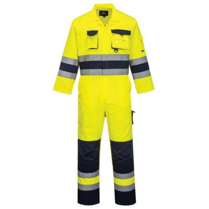 Nantes, Coverall, Navy Blue/Yellow, Cotton/Polyester, Regular, M