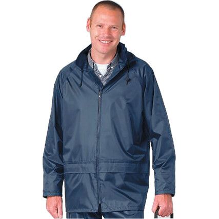 Waterproof Jacket, Reusable, Unisex, Navy Blue, PVC, L