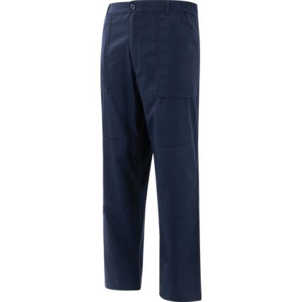 Action Trousers, Men, Navy Blue, Poly-Cotton, Waist 44", Leg 31", Regular