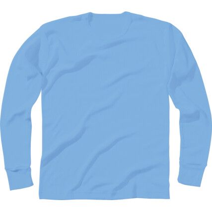 Thermal Vest, Unisex, Light Blue, Cotton/Polyester, Long Sleeve, L