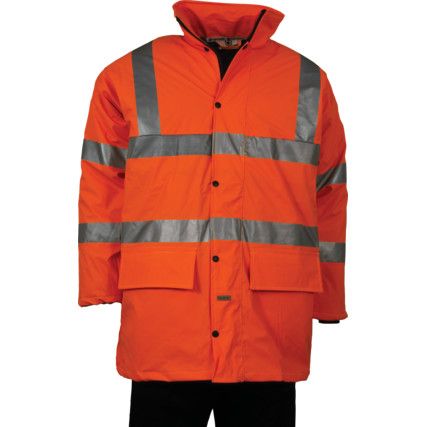 Coat, Unisex, Orange, Polyester, XL
