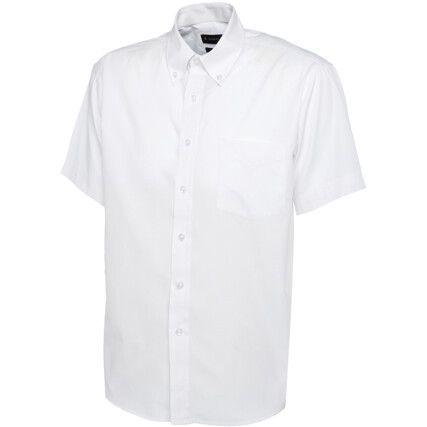 Short Sleeved Shirt, White, Men's, 16.5" (L)