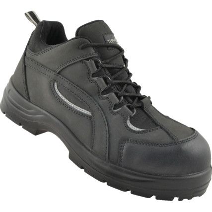 TMF, Safety Trainers, Unisex, Black, Leather Upper, Composite Toe Cap, S3, Size 10
