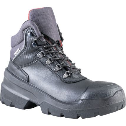 Quatro Plus, Unisex Safety Boots Size 9, Black, Leather, Water Resistant, Steel Toe Cap