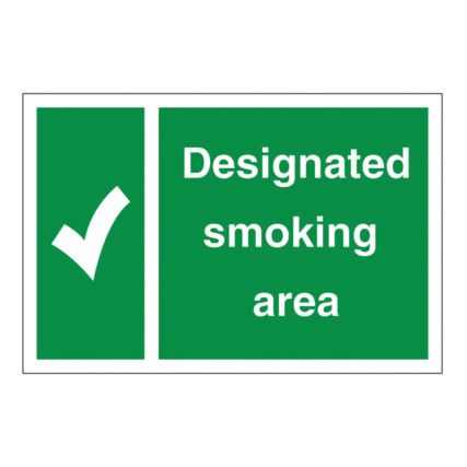 Smoking Area Sign, Rigid 300mm x 200mm