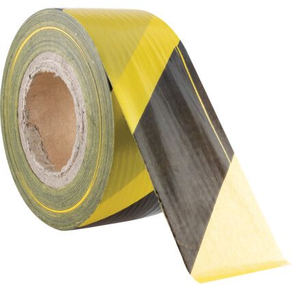 Non-Adhesive Barrier Tape, PVC, Yellow/Black, 75mm x 500m