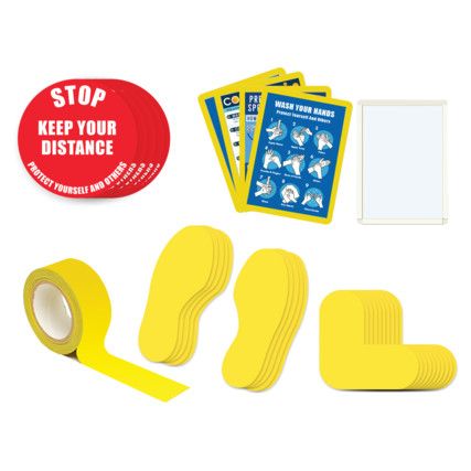 Social Distance Floor Marker Kit, 3A, Stop Keep Your Distance