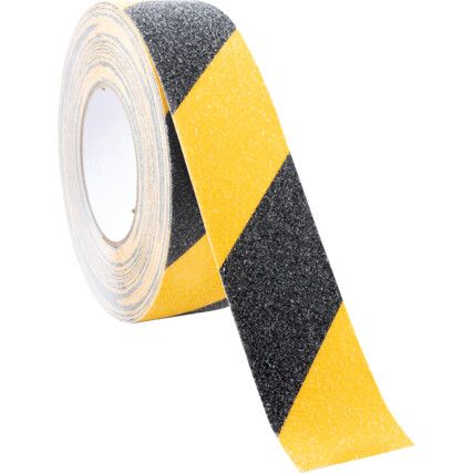 Black & Yellow Stripe Anti-Slip Tape 50mm x 18m