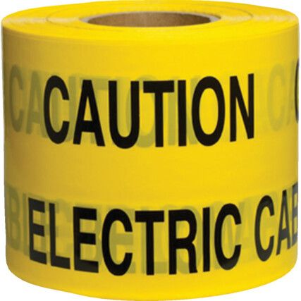 Caution Electric Cable Non-Adhesive Tape 150mm x 365m