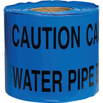 Caution Water Pipe Non-Adhesive Tape 150mm x 365m