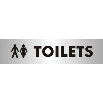 Office Sign Toilets 190mm x 45mm Peel And Stick