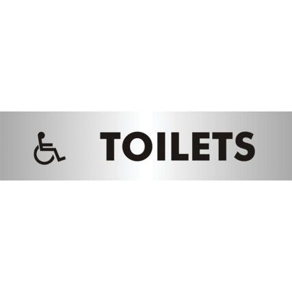 Office Sign Disabled Toilets 190mm x 45mm Peel And Stick