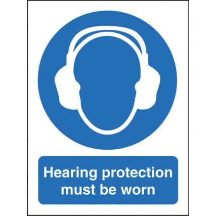 Hearing Protection Must be Worn Polycarbonate Sign 300mm x 400mm