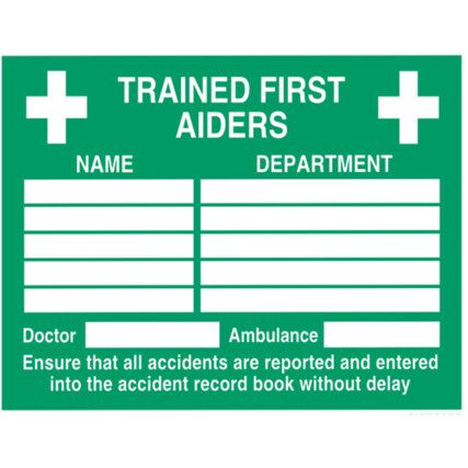 First Aiders Vinyl Sign 300mm x 200mm