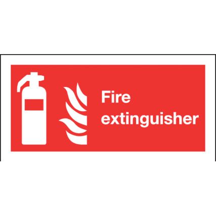 Fire Extinguisher Rigid PVC Sign 200mm x 100mm