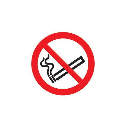 No Smoking Vinyl Symbol Sign 100mm x 100mm