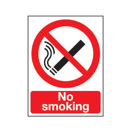 No Smoking Vinyl Sign 148mm x 210mm